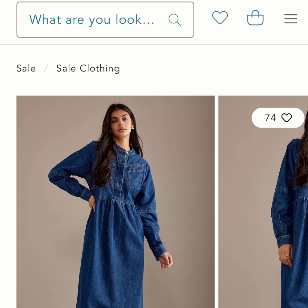 Aligne Mirabella Midi Smock Denim Dress - Mid Blue / UK 8 / US 4 / EU 36